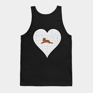 Golden Setter Heart Jigsaw Pieces Design - Gift for Golden Setter Lovers Tank Top